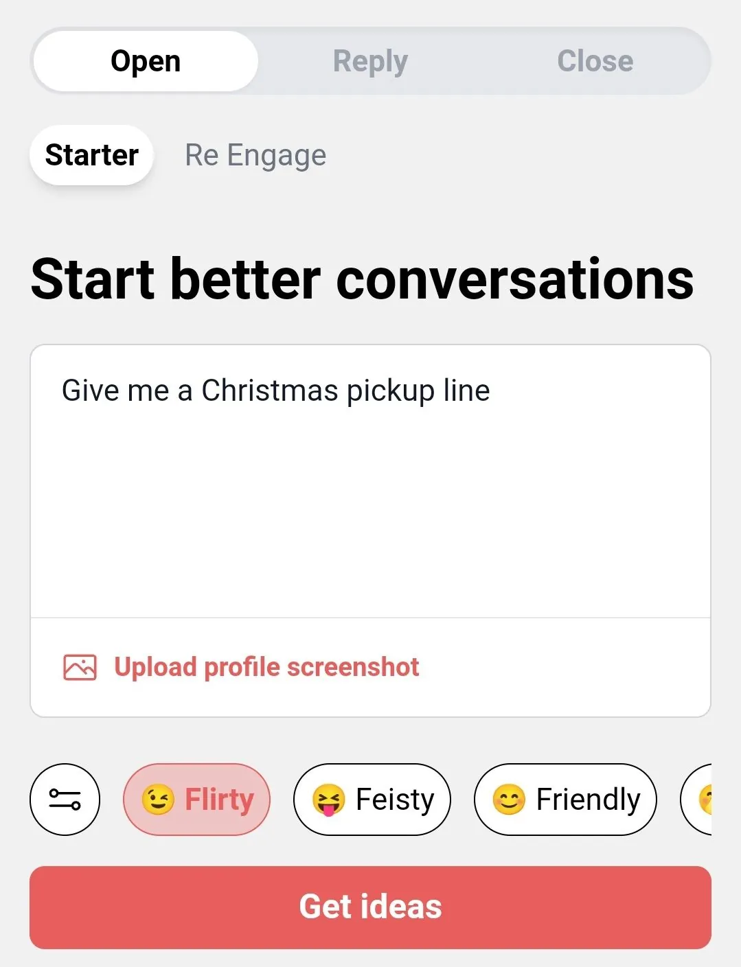 generar frases para ligar de Navidad con el Chat Assistant de YourMove AI