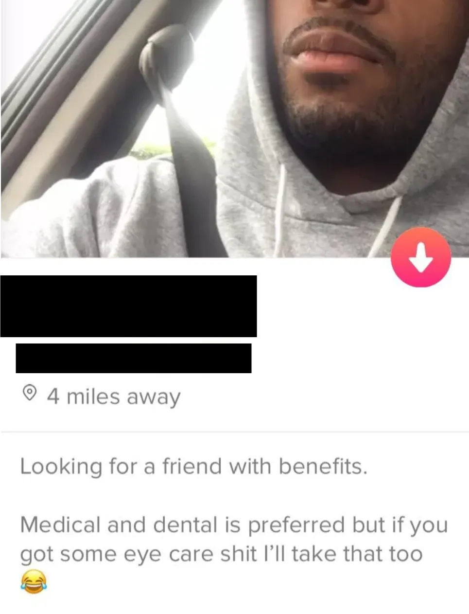 Ein Tinder-Profil mit einer lustigen Bio.