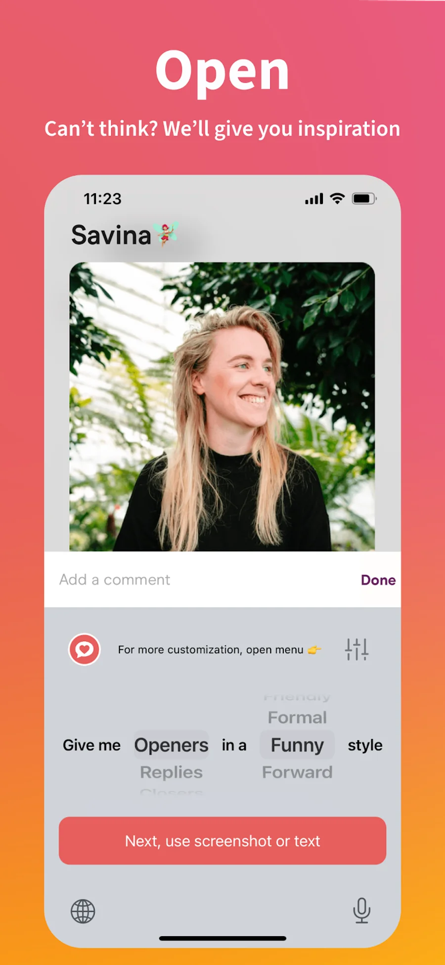 Create great tinder openers with Banter Bot