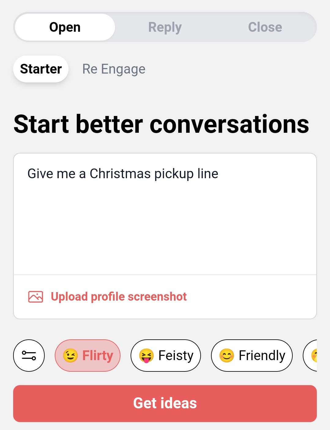 generate christmas pickup lines with yourmove chat assistant