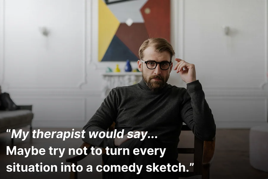 Therapist sitting on a chair