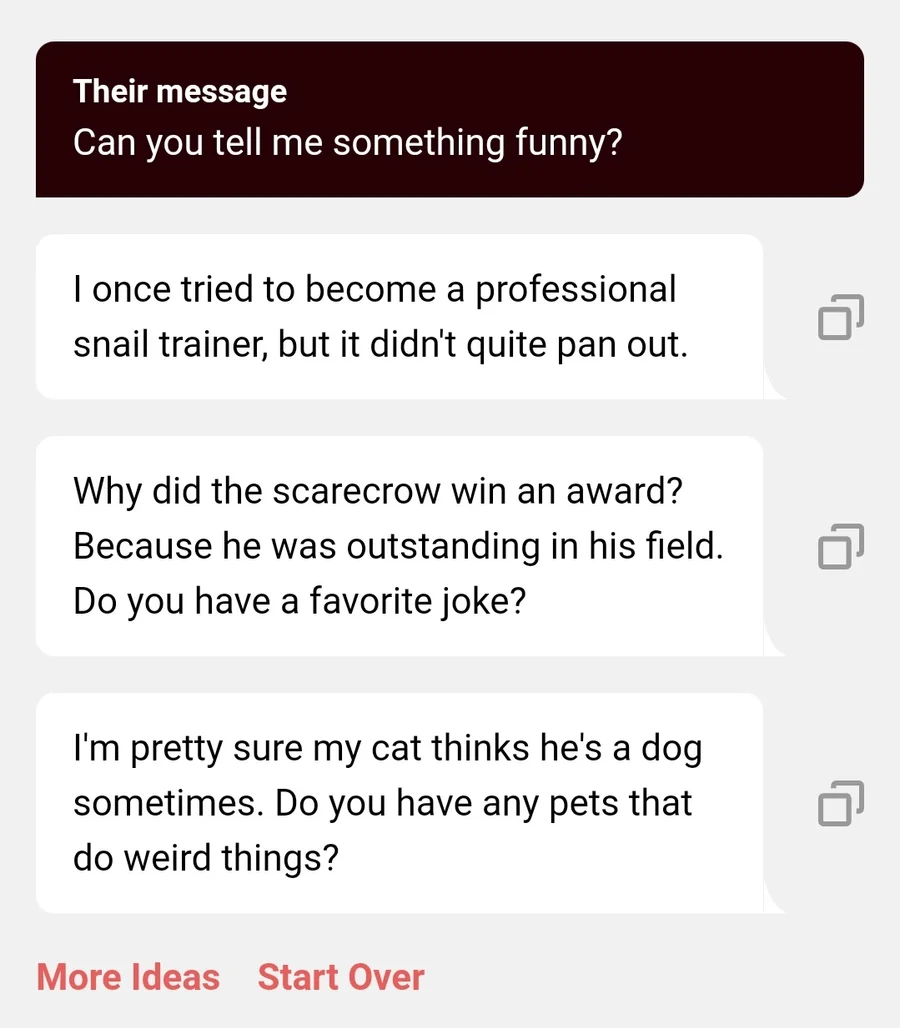 funny hinge messages generated by yourmove chat assistant