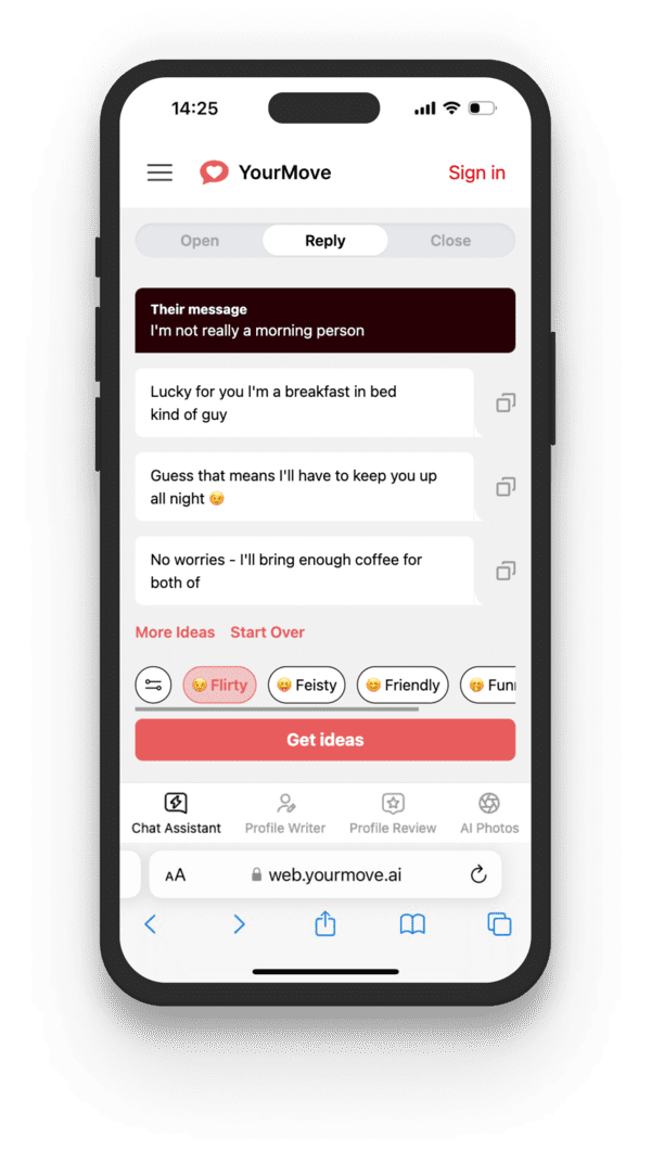 Screenshot of YourMove’s AI Chat Assistant 