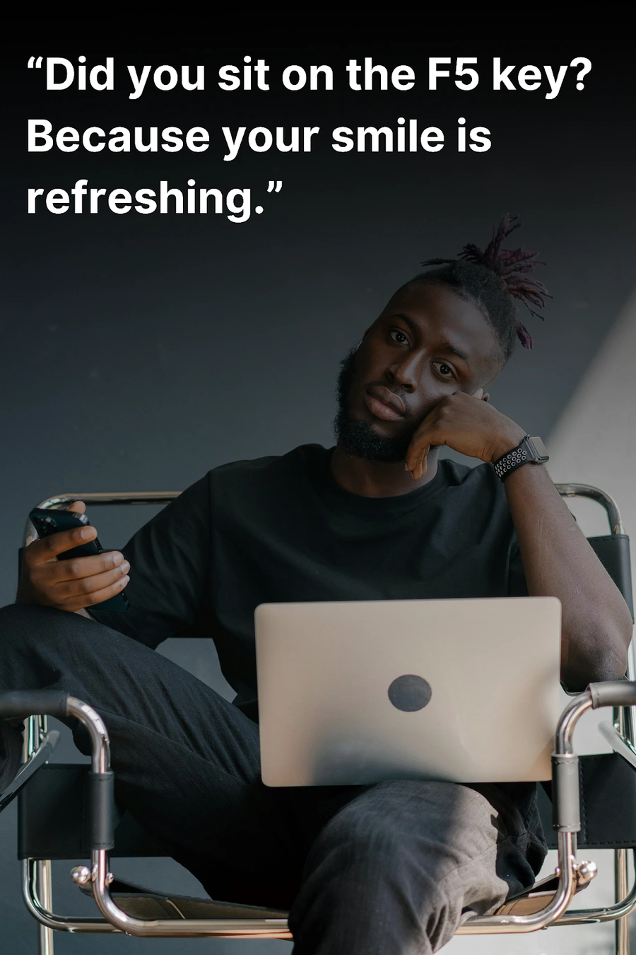 Man with laptop and smartphone