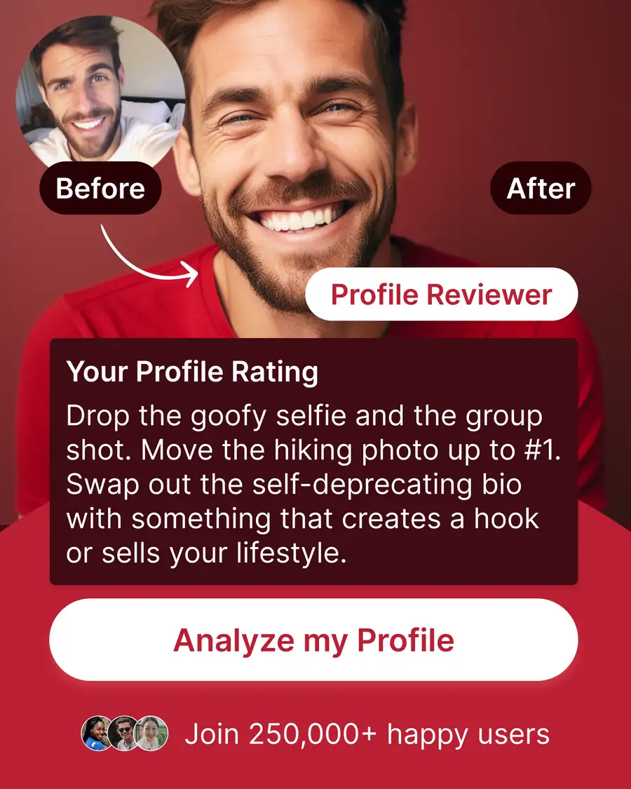 Tinder profile reviewr, Yourmove ai