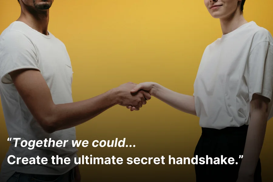 Man and woman shaking hands