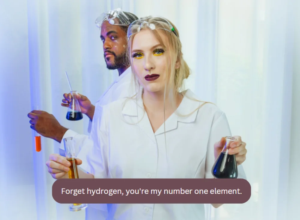 Cute Chemistry Pick Up Line Example