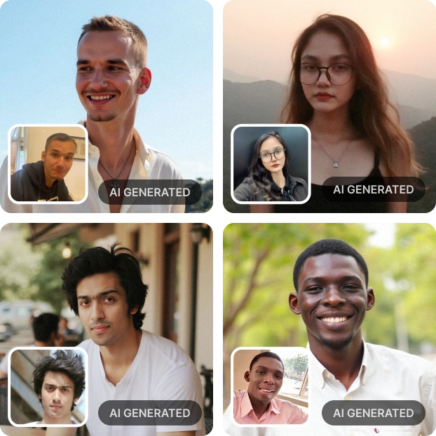 Four examples of improving your dating profile photo with AI